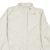 ADIDAS Womens Cream Nylon Zip Jacket L Plain Lightweight Sportswear