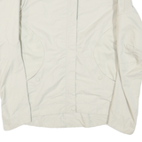 ADIDAS Womens Cream Nylon Zip Jacket L Plain Lightweight Sportswear