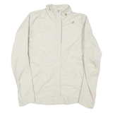ADIDAS Womens Cream Nylon Zip Jacket L Plain Lightweight Sportswear