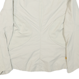ADIDAS Womens Cream Nylon Zip Jacket L Plain Lightweight Sportswear