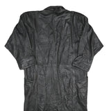 EMILIO CARDUCCI Womens Black Leather Long Sleeve Button Jacket XL Leather Coat