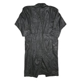 EMILIO CARDUCCI Womens Black Leather Long Sleeve Button Jacket XL Leather Coat