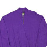 SWITCHER Mens Purple 1/4 Zip Sweatshirt M Cotton Blend Pullover Casual