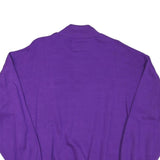 SWITCHER Mens Purple 1/4 Zip Sweatshirt M Cotton Blend Pullover Casual