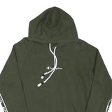 CHAMPION Mens Green Hoodie S Champion Sleeve Tape Pullover Cotton Blend
