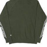 CHAMPION Mens Green Hoodie S Champion Sleeve Tape Pullover Cotton Blend