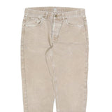 CARHARTT Mens Cotton Blend Beige Relaxed Straight Trousers W34 L30 Workwear