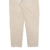 CARHARTT Mens Cotton Blend Beige Relaxed Straight Trousers W34 L30 Workwear