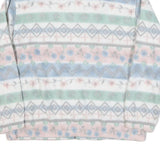 ALFRED DUNNER Womens Pastel Stripe Zip Jacket M Polyester Blend Fleece