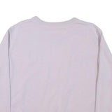 CAT Womens White Crew Neck Sweatshirt M Cotton Blend Casual Logo