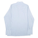 SCHILD Mens Blue Striped Shirt M Classic Button Down Polyester Blend