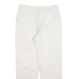DOCKERS Womens Cotton Blend White Regular Straight Trousers W32 L32 Casual Zip