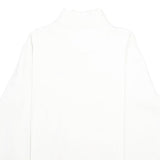 VANS Mens White Half Zip Sweatshirt M Cotton Blend Casual Pullover