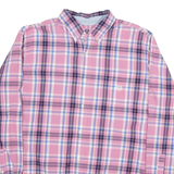CHAPS Mens Pink & Blue Check Shirt XL Button Down Casual Cotton Blend