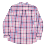 CHAPS Mens Pink & Blue Check Shirt XL Button Down Casual Cotton Blend