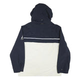 NAUTICA Mens Navy & Red Colourblock Jacket M Polyester Blend Zip Hooded Casual