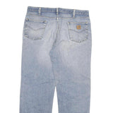 CARHARTT Mens Relaxed Blue Denim Light Wash W40 L33 Casual Cotton Zip Jeans
