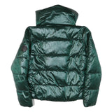 DKNY Womens Green Puffer Jacket L Polyester Blend Zip Outdoor Winter Warm