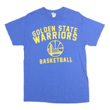 GILDAN Mens Blue & Yellow Golden State Warriors Graphic T-Shirt M Short Sleeve