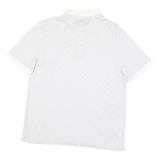 CALVIN KLEIN Mens White & Grey Striped Short Sleeve Polo Shirt M Cotton Blend