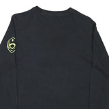 NIKE Mens Black Graphic T-Shirt XL Long Sleeve Crew Neck Lightweight Cotton