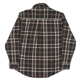 SMITHS Mens Black & Brown Check Shirt M Cotton Blend Casual Button Front