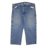 DICKIES Mens Regular Fit Blue Denim Jeans W46 L28 Workwear Cotton Blend Zip