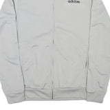 ADIDAS Mens Grey & Black Track Jacket S Polyester Blend Zip Athletic Casual