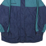 COLUMBIA Mens Blue & Teal Outdoor Jacket L Polyamide Blend Windbreaker Zip