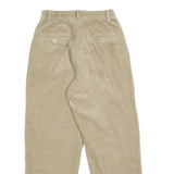 DKNY Womens Cotton Blend Beige Relaxed Tapered Trousers W24 L26 Casual Comfort