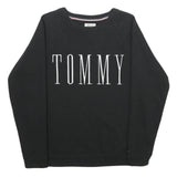 HILFIGER DENIM Mens Black Cotton Blend Crew Neck S Sweatshirt Casual Pullover