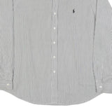 RALPH LAUREN Mens Blue & White Stripe Shirt 2XL Cotton Long Sleeve Button Collar