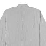 RALPH LAUREN Mens Blue & White Stripe Shirt 2XL Cotton Long Sleeve Button Collar