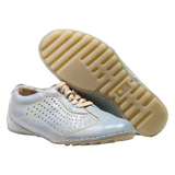 DR MARTENS 2B37 Low Top Trainers Blue Leather Womens UK 5