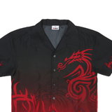 DOGNOSE Mens Black & Red Tribal Print Shirt S Cotton Blend Casual Summer