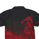 DOGNOSE Mens Black & Red Tribal Print Shirt S Cotton Blend Casual Summer