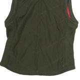 TOMMY HILFIGER Womens Green Zip Polyester Blend Jacket M Sleeveless Rib Knit