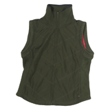 TOMMY HILFIGER Womens Green Zip Polyester Blend Jacket M Sleeveless Rib Knit