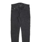 GUESS Mens Slim Black Denim Jeans W30 L32 Classic Zip Cotton Blend Stylish