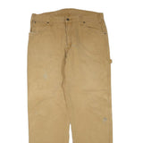 DICKIES Mens Cotton Blend Beige Regular Straight Trousers W36 L33 Workwear