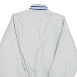 DUNBROOKE Mens White Nylon Button Jacket M Plain Lightweight Retro Track Style