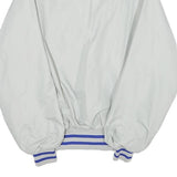 DUNBROOKE Mens White Nylon Button Jacket M Plain Lightweight Retro Track Style