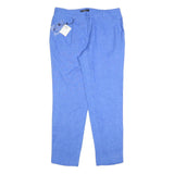 WEEKEND MAX MARA Womens Linen Blue Regular Trousers W34 L32 Classic Zip