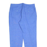 WEEKEND MAX MARA Womens Linen Blue Regular Trousers W34 L32 Classic Zip