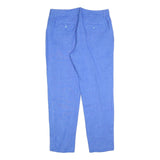 WEEKEND MAX MARA Womens Linen Blue Regular Trousers W34 L32 Classic Zip