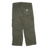 CARHARTT Mens Regular Fit Green Cargo Denim Jeans W32 L30 Casual Workwear