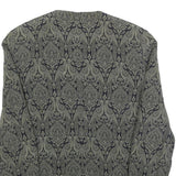 SANDY DRESS Womens Green & Black Floral Jacket L Woven Tailored Button Closure