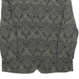 SANDY DRESS Womens Green & Black Floral Jacket L Woven Tailored Button Closure