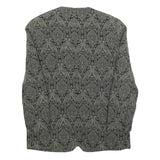 SANDY DRESS Womens Green & Black Floral Jacket L Woven Tailored Button Closure