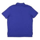 POLO RALPH LAUREN Mens Blue Short Sleeve Plain L Cotton Blend Polo Shirt
